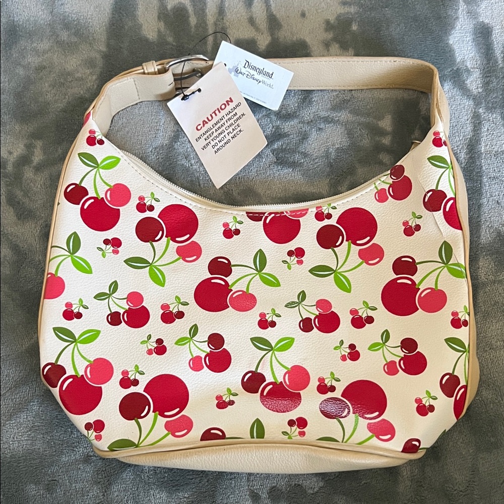 Disney Cream and Red Cherry Print Shoulder Bag